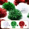 40 Pcs 4 Inch Christmas Tinsel Bows for Gift Wrapping Self Adhesive Pom Poms Colored Tinsel Bows for Crafts Presents Baskets Christmas Tree Decoration(Red, Green, White)